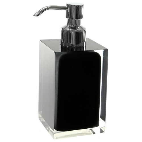 Soap Dispenser, Gedy RA81-14, Square Black Countertop Soap Dispenser RA81-14